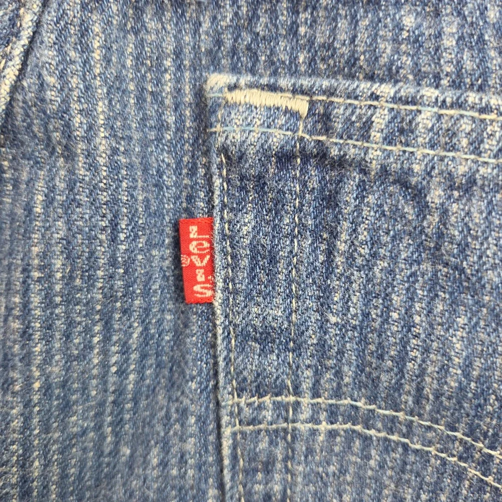 Vintage Levis 501-0119 Jeans Railroad Hickory Pinstripe Denim 31x33 80s Made USA